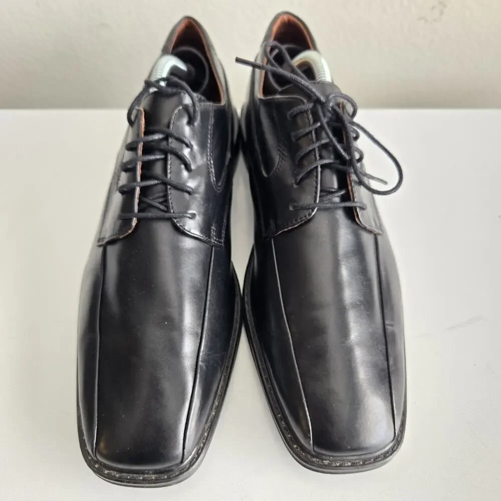 Rockport Oxford‎ Dress Shoes Lace Up 9M Black Leather Square Toe Tailored